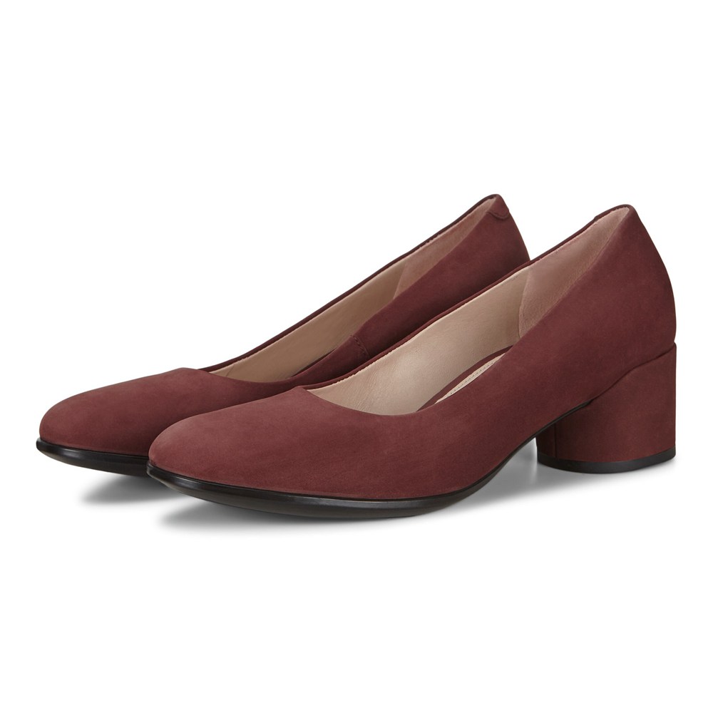 ECCO Womens Pumps Burgundy - Shape 35 Mod Block - FKO-390268